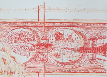 Zeichnungen mit dem Titel "bridge dax" von Kash, Original-Kunstwerk, Tinte