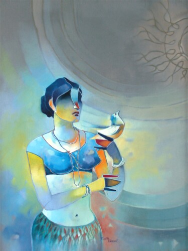Malarstwo zatytułowany „Dream 2” autorstwa Kasim Kanasavi, Oryginalna praca, Akryl Zamontowany na Drewniana rama noszy
