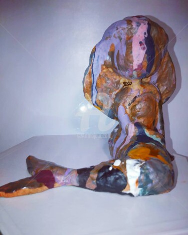Скульптура под названием "Sirène ©" - Kasiopea, Подлинное произведение искусства, Папье-маше