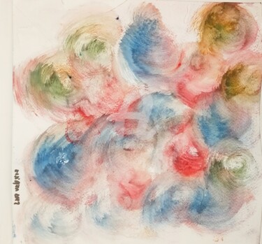 Drawing titled "Petit agneau ©" by Kasiopea, Original Artwork, Watercolor