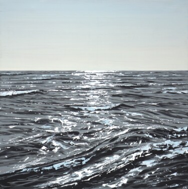 Картина под названием "Ocean. Light 33." - Kasta, Подлинное произведение искусства, Акрил Установлен на Деревянная рама для…