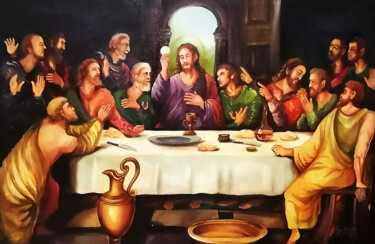 Malarstwo zatytułowany „The Feast” autorstwa Kasun Milinda, Oryginalna praca, Akryl