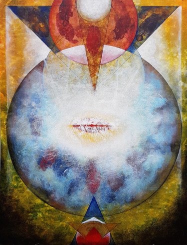 Ζωγραφική με τίτλο "King of the Stars" από Kasun Wickramasinghe, Αυθεντικά έργα τέχνης, Ακρυλικό Τοποθετήθηκε στο Ξύλινο φορ…