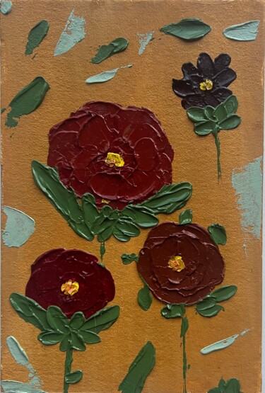 Malarstwo zatytułowany „roses” autorstwa Kat Shevchenko, Oryginalna praca, Olej