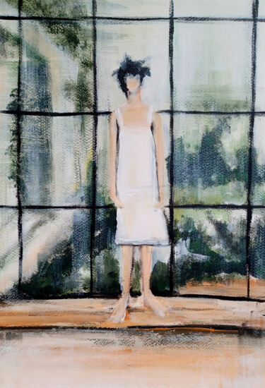 Painting titled "The glass house" by Katarina Branisova, Original Artwork, Acrylic