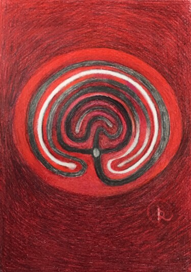 Painting titled "The Labyrinth and T…" by Katarzyna Dietrych, Original Artwork, Pastel