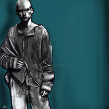 Arts numériques intitulée "SHADOW MAN" par Katarzyna Jasyk, Œuvre d'art originale, Peinture numérique