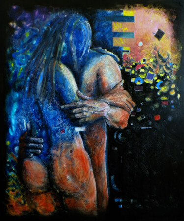 Schilderij getiteld "Intimacy Structures" door Katarzyna M. Rymarz, Origineel Kunstwerk, Olie