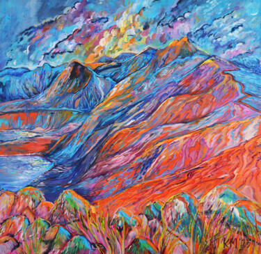 Painting titled "Tatra Mountains" by Katarzyna Machejek, Original Artwork, Oil Mounted on Wood Stretcher frame