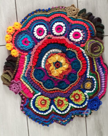 Textile Art titled "Freeform crochet -…" by Katarzyna Musielak (Kasia Leon), Original Artwork, Patchwork
