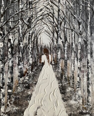 Картина под названием "La mariée dans la f…" - Kate_art, Подлинное произведение искусства, Акрил