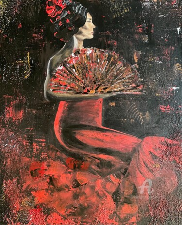 Malarstwo zatytułowany „Danseuse du Flamenco” autorstwa Kate_art, Oryginalna praca, Akryl
