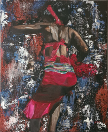 「Danseuse africaine」というタイトルの絵画 Kate_artによって, オリジナルのアートワーク, アクリル