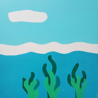 Painting titled "Underwater Zen (Vib…" by Kate Hessling, Original Artwork, Acrylic Mounted on Wood Stretcher frame