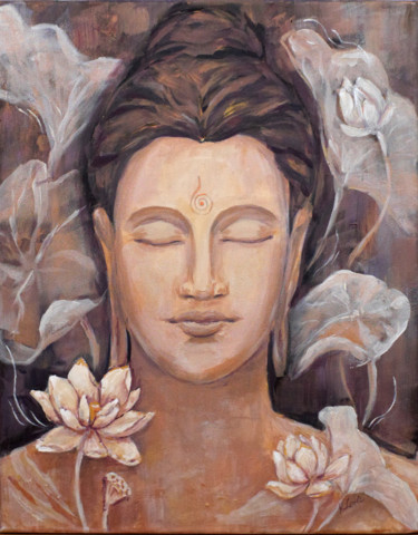 Peinture intitulée "Buddha" par Kateryna Loreli, Œuvre d'art originale, Acrylique