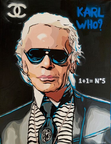 Malerei mit dem Titel "Karl who?" von Katerin Aligator, Original-Kunstwerk, Acryl