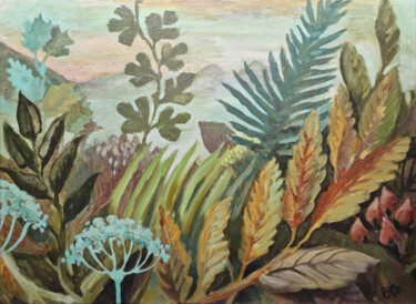 绘画 标题为“Herbs” 由Katerina Bim, 原创艺术品, 丙烯 安装在木质担架架上