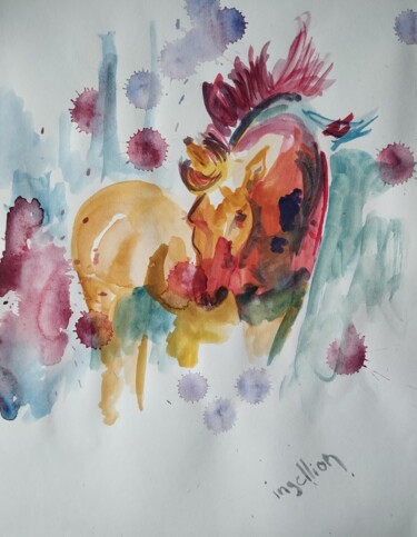 Dessin intitulée "Dream" par Katerina Leousi, Œuvre d'art originale, Aquarelle