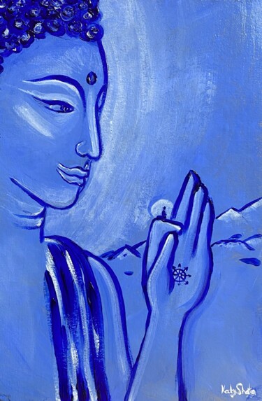 Картина под названием "Matzu Buddha Zen me…" - Katerina Shata, Подлинное произведение искусства, Акрил