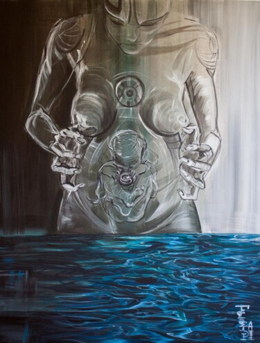 「Cyborg Mercury」というタイトルの絵画 Katerina Teresidiによって, オリジナルのアートワーク, アクリル