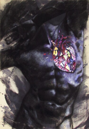 Malerei mit dem Titel "Heart of Glass" von Kateryna Bortsova, Original-Kunstwerk, Acryl