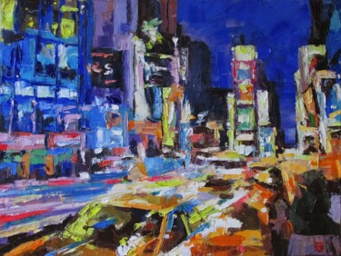 Painting titled "New York Times squa…" by Kateryna Bortsova, Original Artwork, Oil