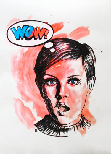 Malerei mit dem Titel "Twiggy WOW" von Kateryna Bortsova, Original-Kunstwerk, Acryl