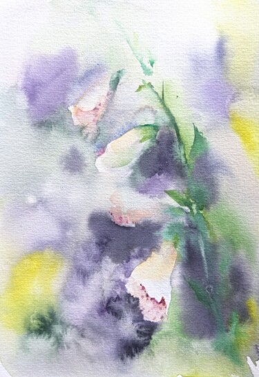 Painting titled "Foxglove" by Kateryna Kondratieva, Original Artwork, Watercolor