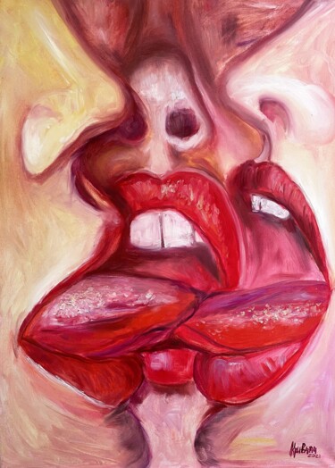 Картина под названием "Tongues" - Kateryna Krivchach, Подлинное произведение искусства, Масло