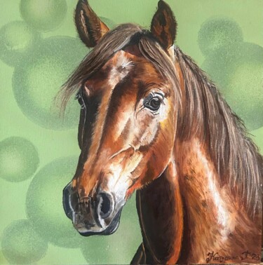 Pintura intitulada "“Bay horse, A2”" por Kateryna Pozigun, Obras de arte originais, Óleo