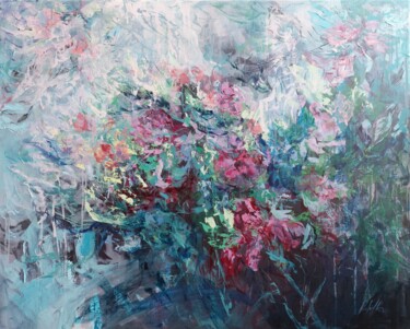 Картина под названием "Blue garden 3" - Kateryna Solodka (Katia Solodka), Подлинное произведение искусства, Акрил Установлен…