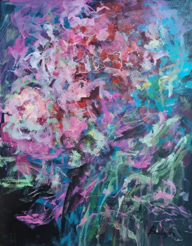 Schilderij getiteld "Floral composition" door Kateryna Solodka (Katia Solodka), Origineel Kunstwerk, Acryl