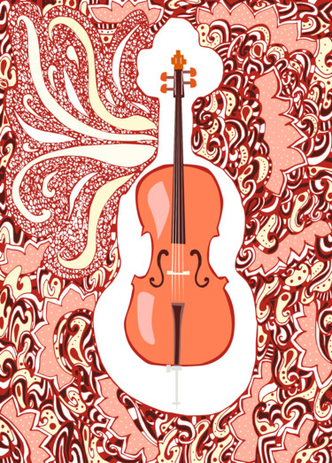 Arte digitale intitolato "violin" da Kateryna Svyrydova, Opera d'arte originale, Lavoro digitale 2D