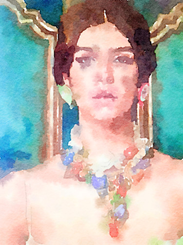 Peinture intitulée "Debutante" par Kath Sapeha, Œuvre d'art originale, Aquarelle