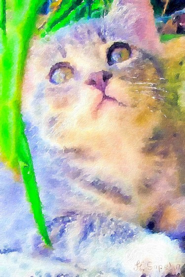 Painting titled "Definition of cute" by Kath Sapeha, Original Artwork, Oil