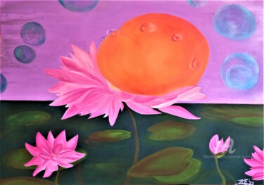 Painting titled "Serie Psycho fruits…" by Katharina Eisenberg, Original Artwork, Acrylic Mounted on Wood Stretcher frame