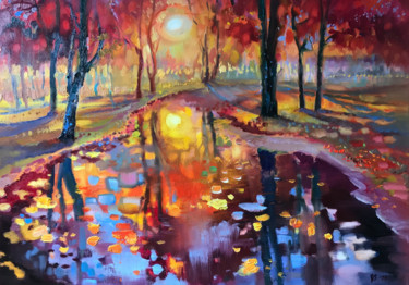 Painting titled "Lichter des Herbstes" by Katharina Valeeva, Original Artwork, Oil