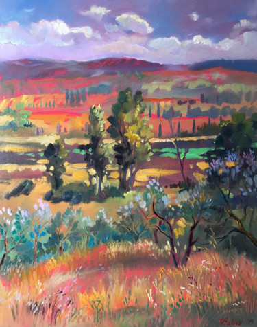 Painting titled "Sommer in der Toska…" by Katharina Valeeva, Original Artwork, Oil