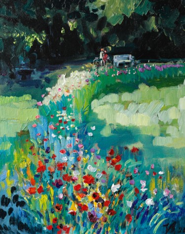 Pintura intitulada "Im Park" por Katharina Valeeva, Obras de arte originais, Óleo