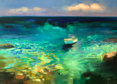 Malerei mit dem Titel "Meereslandschaft mi…" von Katharina Valeeva, Original-Kunstwerk, Öl
