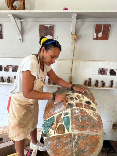 Pintura intitulada "Germinando" por Katherine Hechavarría Hechavarría, Obras de arte originais, Cerâmica