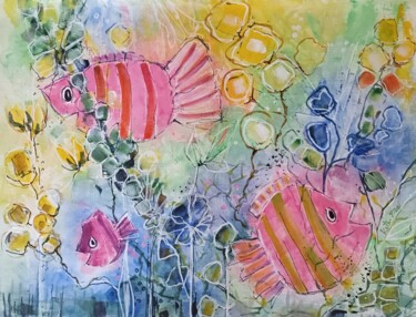 Peinture intitulée "Le printemps des po…" par Katherine Jacop-Pouliquen, Œuvre d'art originale, Acrylique