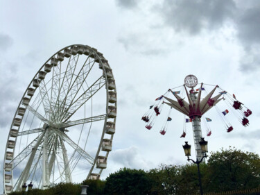 Photography titled "blue Ferris wheel a…" by Katherine Lee, Original Artwork, Digital Photography