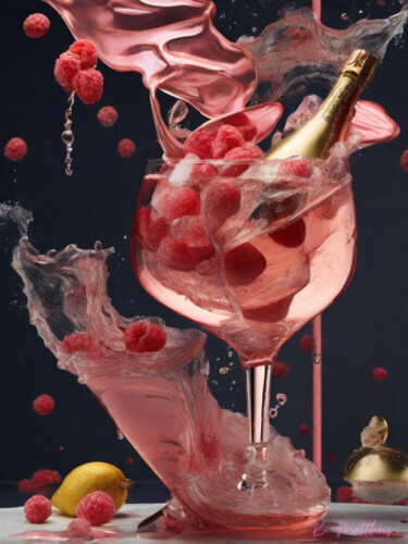 Arte digitale intitolato "raspberry champagne" da Kathrin Mattheis, Opera d'arte originale, Pittura digitale