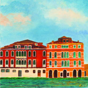 Painting titled "Palais Corner Valma…" by Katia De Carvalho, Original Artwork, Oil Mounted on Wood Panel