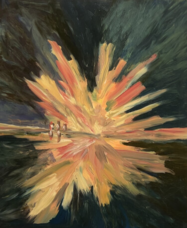 Pittura intitolato "Explosion aquatique" da Katia Feintuch, Opera d'arte originale, Olio
