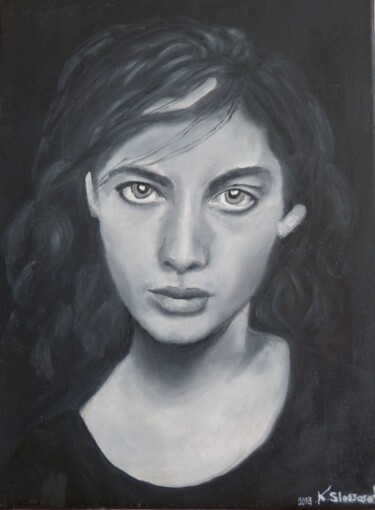 Painting titled "Sarah" by Katia Slessareff, Original Artwork, Oil