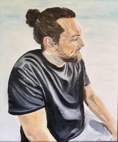 Painting titled "Olivier" by Katia Slessareff, Original Artwork, Oil