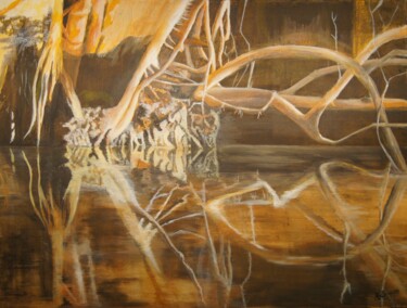Peinture intitulée "Mangroves" par Katie Simonetti, Œuvre d'art originale, Acrylique Monté sur Châssis en bois