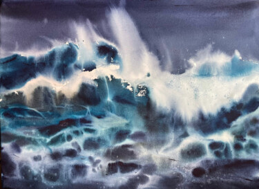 Malarstwo zatytułowany „Power of Ocean” autorstwa Katja Vollmer, Oryginalna praca, Akwarela
